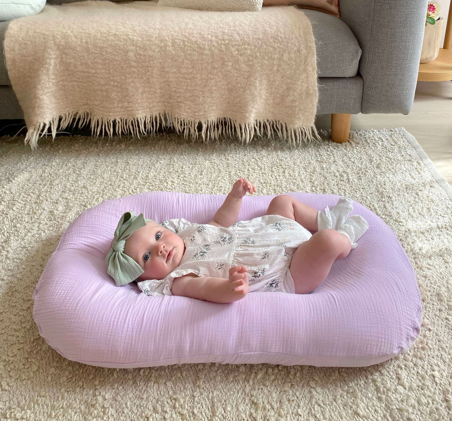 lilac baby lounger