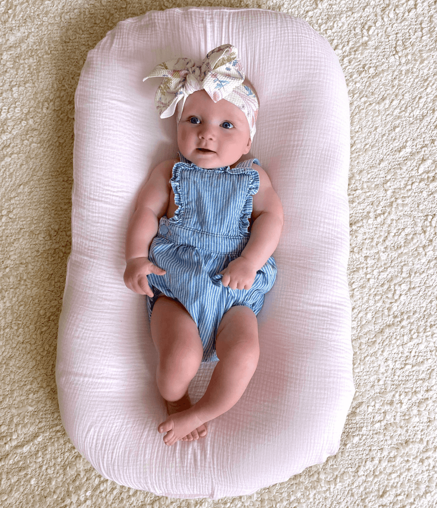 soft pink baby lounger