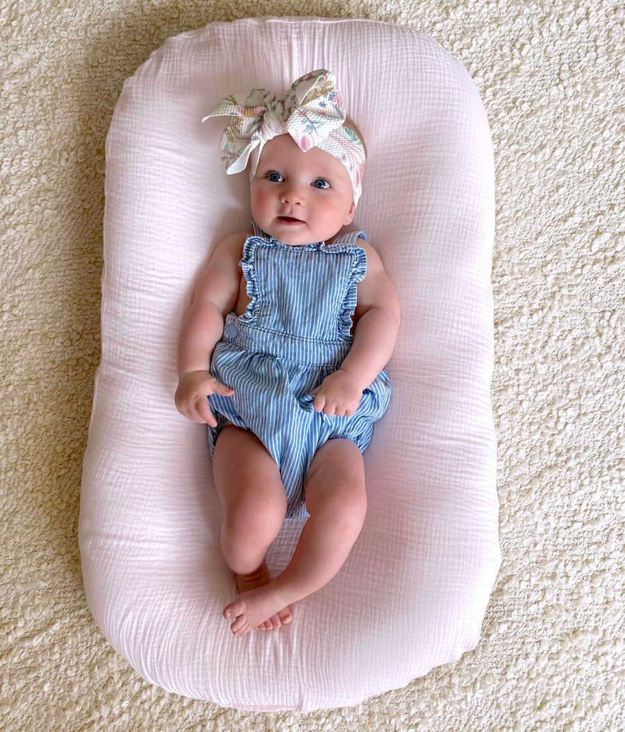 soft pink baby lounger